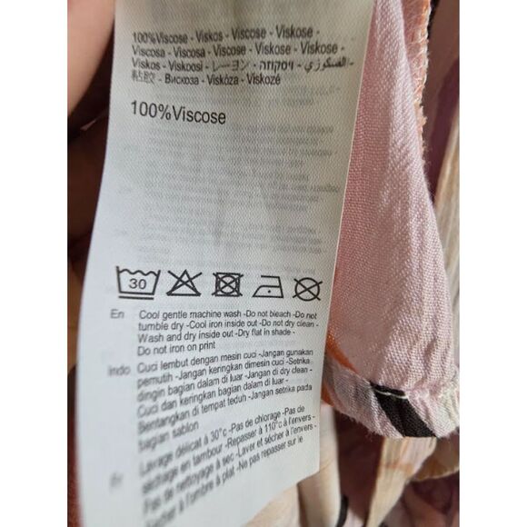 Rip Curl Kimono Size Med Pink Lakeshore Tropical 3/4 Blouse Top 100% Vicose NWT - Picture 11 of 11